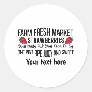 Verse aardbeien aanpasbaar ronde sticker