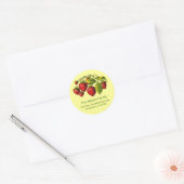 Verse aardbeien adreslabel ronde sticker (Envelop)