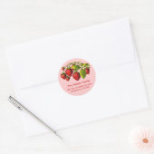 Verse aardbeien adreslabel ronde sticker (Envelop)