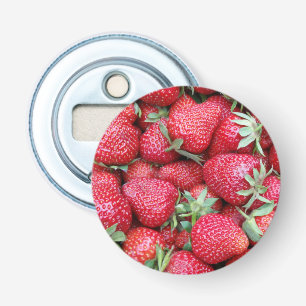 verse aardbeien button flesopener