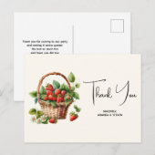 Verse aardbeien in een rieten mand dank u briefkaart (Voorkant / Achterkant)