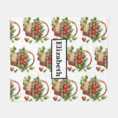 Verse aardbeien in een rieten mand fleece deken (Voorkant (Horizontaal))