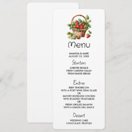 Verse aardbeien in een rieten mand kaart