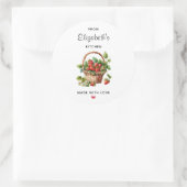 Verse aardbeien in een rieten mand keuken ronde sticker (Tas)