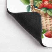 Verse aardbeien in een rieten mand muismat (Hoek)