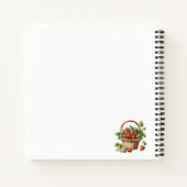 Verse aardbeien in een rieten mand notitieboek (Achterkant)