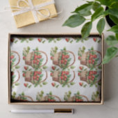 Verse aardbeien in een rieten mand patroon tissuepapier (Geschenk)