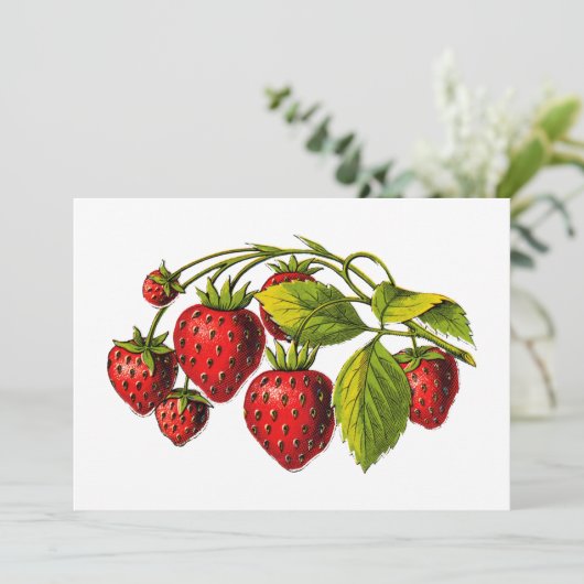 Verse aardbeien kaart (Staand voorkant)
