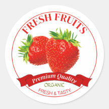 Verse aardbeien label sticker