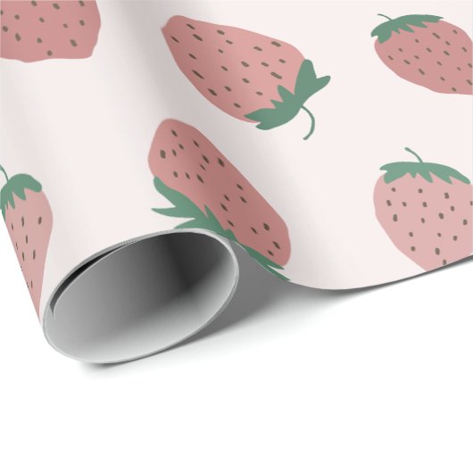 Verse aardbeien patroon cadeaupapier (Rol Hoek)