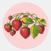 Verse aardbeien ronde sticker (Voorkant)