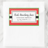 Verse aardbeien sap zelfgemaakt product label (Tas)