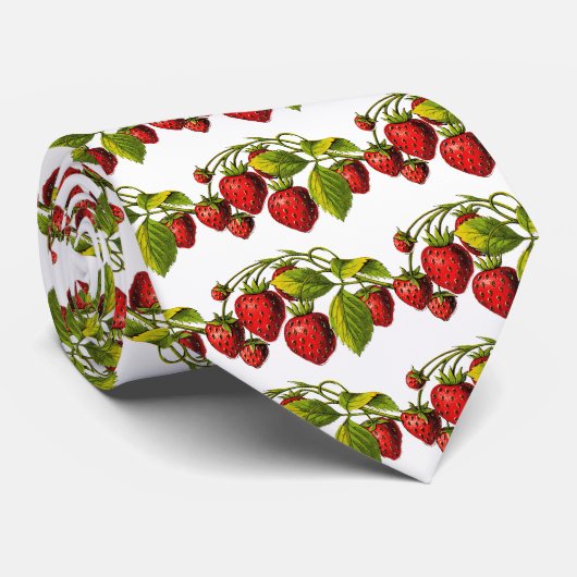 Verse aardbeien stropdas (Opgerold)