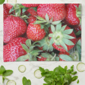 verse aardbeien theedoek (Gevouwen)