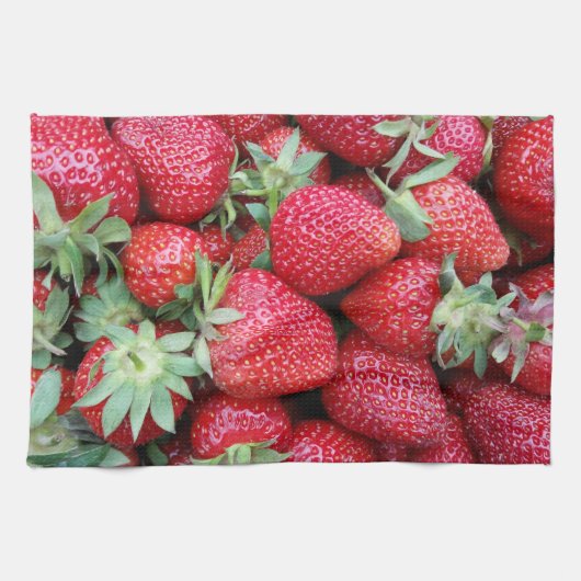 verse aardbeien theedoek (Horizontaal)