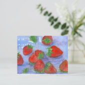 Verse Aardbeien Waterverf Fruit Schilderij Briefkaart (Staand voorkant)