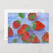Verse Aardbeien Waterverf Fruit Schilderij Briefkaart (Voorkant / Achterkant)