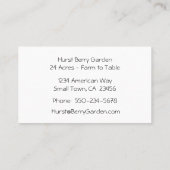 Verse aardbeienfoto Visitekaartje (Achterkant)