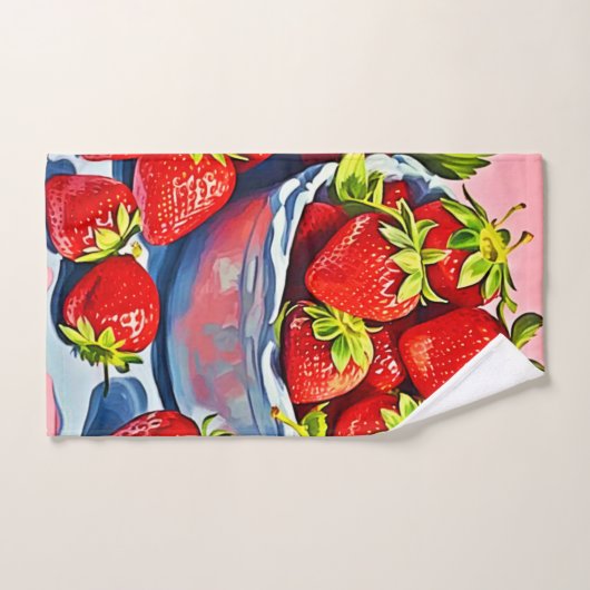 verse aardbeienschaal bad handdoek (Handdoek)