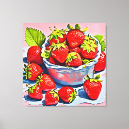 verse aardbeienschaal canvas afdruk