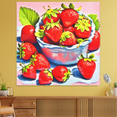 verse aardbeienschaal canvas afdruk (Insitu (Woonkamer))