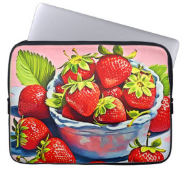 verse aardbeienschaal laptop sleeve
