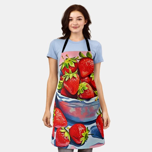 verse aardbeienschaal schort (Gedragen)