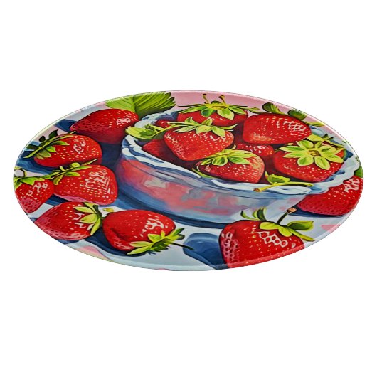 verse aardbeienschaal snijplank (Hoek)