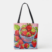 verse aardbeienschaal tote bag (Achterkant)