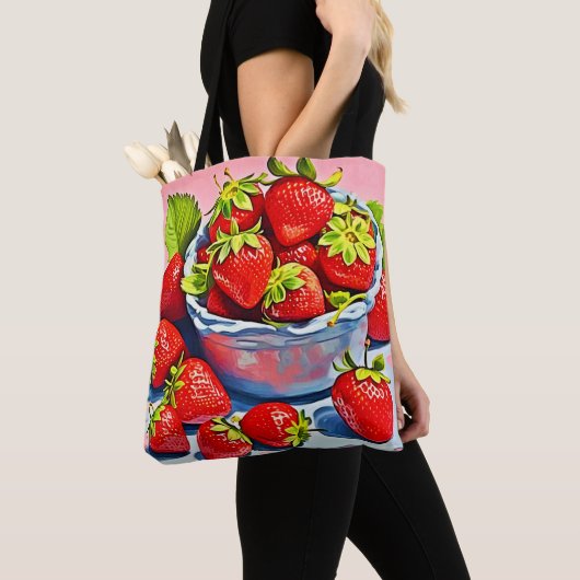verse aardbeienschaal tote bag (Dichtbij)