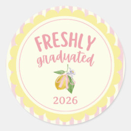 Verse Afgestudeerde Citroen Afstudeer Cupcake Ronde Sticker