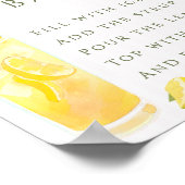 Verse afgestudeerde citroensroze bloemige limonade poster (Hoek)