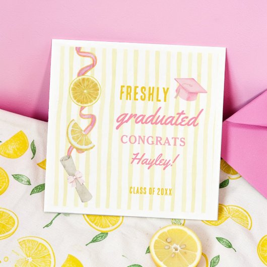 Verse Afgestudeerde Limonade Afstudeerfeest Servet