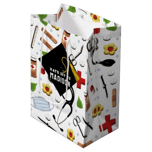 Verse Afstuderen Gemiddelde Gift Bag Medium Cadeauzakje (Voorkant Gekanteld)