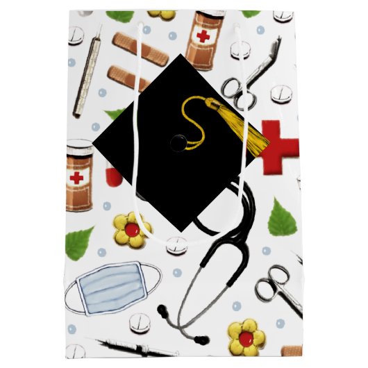 Verse Afstuderen Gemiddelde Gift Bag Medium Cadeauzakje (Achterkant)