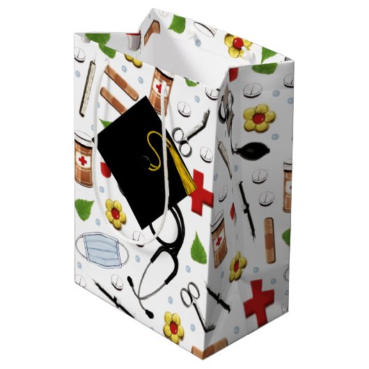 Verse Afstuderen Gemiddelde Gift Bag Medium Cadeauzakje (Achterkant Gekanteld)