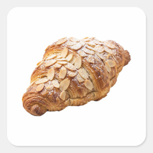 Verse amandelcroissant Frans gebak Vierkante Sticker