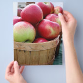 Verse appelen in mandje op de boerenmarkt flyer (Hand)