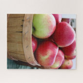 Verse appelen in mandje op de boerenmarkt legpuzzel (Horizontaal)