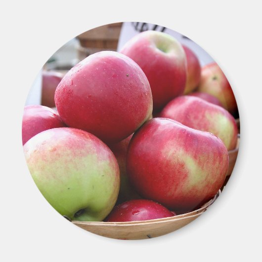 Verse appelen in mandje op de boerenmarkt magneet (Voorkant)