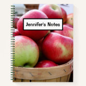 Verse appelen in mandje op de boerenmarkt notitieboek (Voorkant)