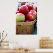 Verse appelen in mandje op de boerenmarkt poster (Keuken)