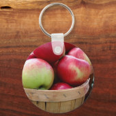 Verse appelen in mandje op de boerenmarkt sleutelhanger (Voorkant)