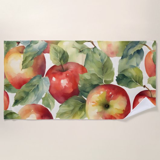 Verse appels aquarel ontwerp strandlaken (Voorkant)