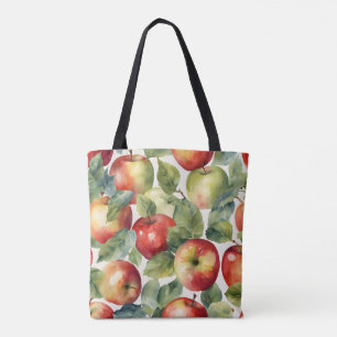 Verse appels aquarel ontwerp tote bag