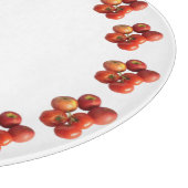 Verse appels en tomaten ronde glazen snijplank (Hoek)