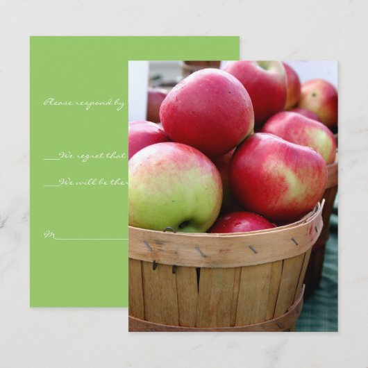 Verse appels in mandje Dinner Party Response Kaart (Voorkant / Achterkant)