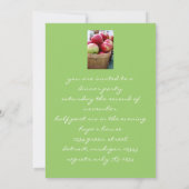 Verse appels in mandje Dinner Party Uitnodiging (Achterkant)