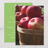 Verse appels in mandje Dinner Party Uitnodiging (Voorkant / Achterkant)