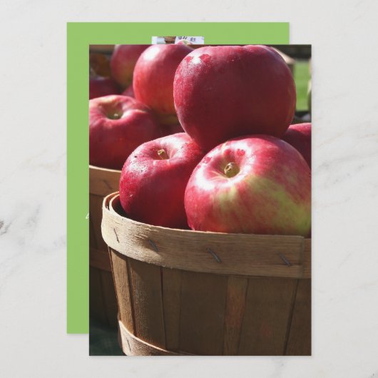 Verse appels in mandje Dinner Party Uitnodiging (Voorkant / Achterkant)